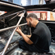Installing the roll cage.